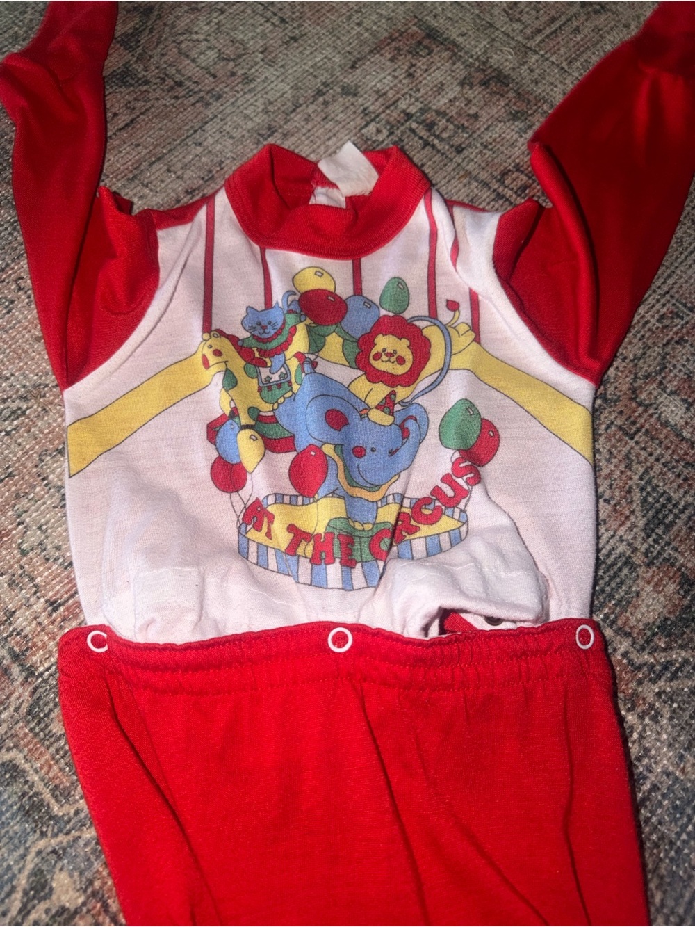 Vintage Circus Pajamas Size 3T Footie Pajamas Unisex Toddler Size 3 - Picture 4 of 9